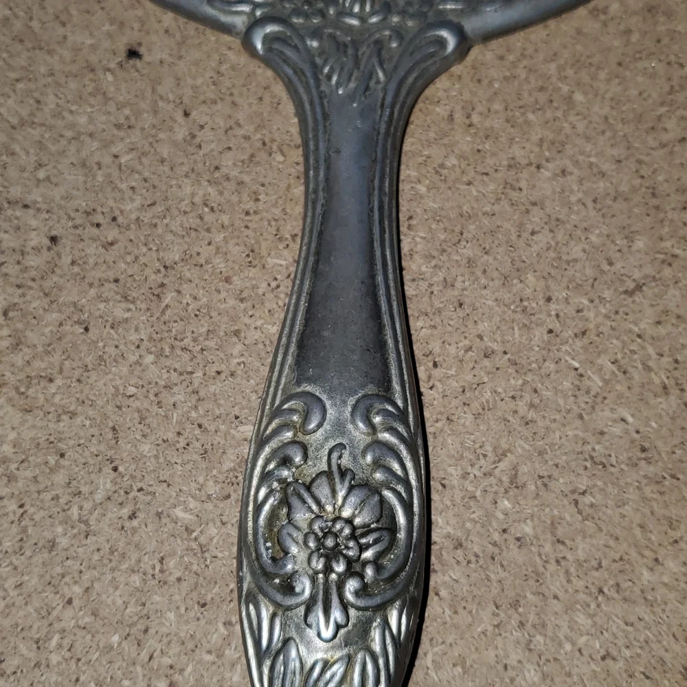 Silver-plated Hand Held vanity mirror